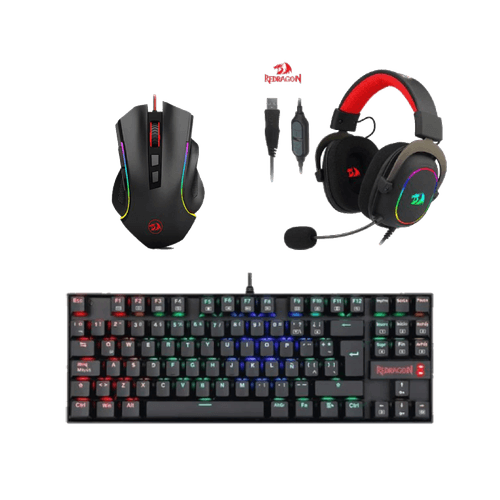 Combo Teclado Redragon Gaming Kumara + Mouse Griffin  + Audífonos Zeus