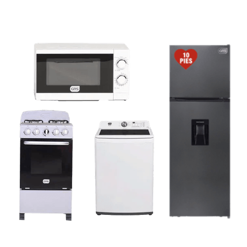 Refrigeradora GRS 10 Pies + Estufa GRS de Gas 20 Pies +Horno Microondas GRS  + Lavadora GRS 46 Libras