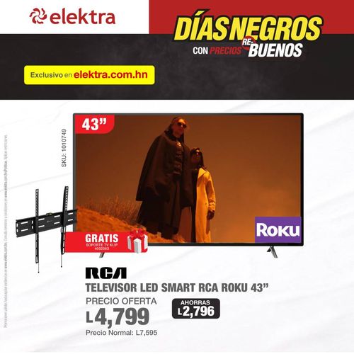 Televisor Led Smart Rca Roku 43 Pulgadas RC43RKFHD