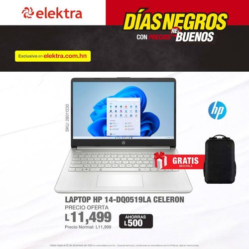 Laptop HP Celeron 14-DQ0519LA