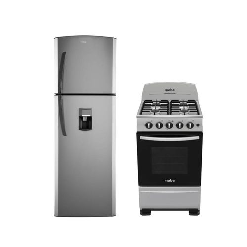 Refrigeradora Mabe 11 PIES RMA1300FXCAU + Estufa de Gas Mabe 20 Pulgadas EMA5110SG0