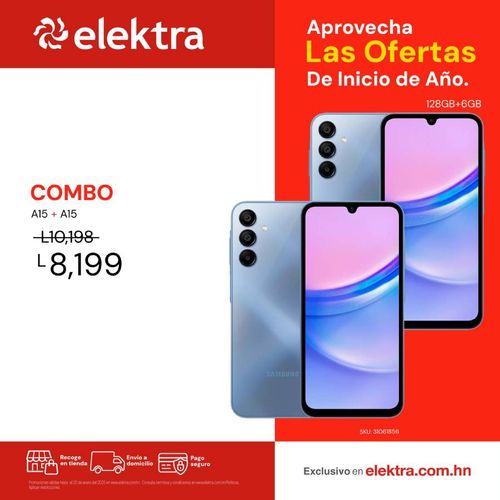 Combo Celular Samsung A15 6+128 Azul + Celular Samsung A15